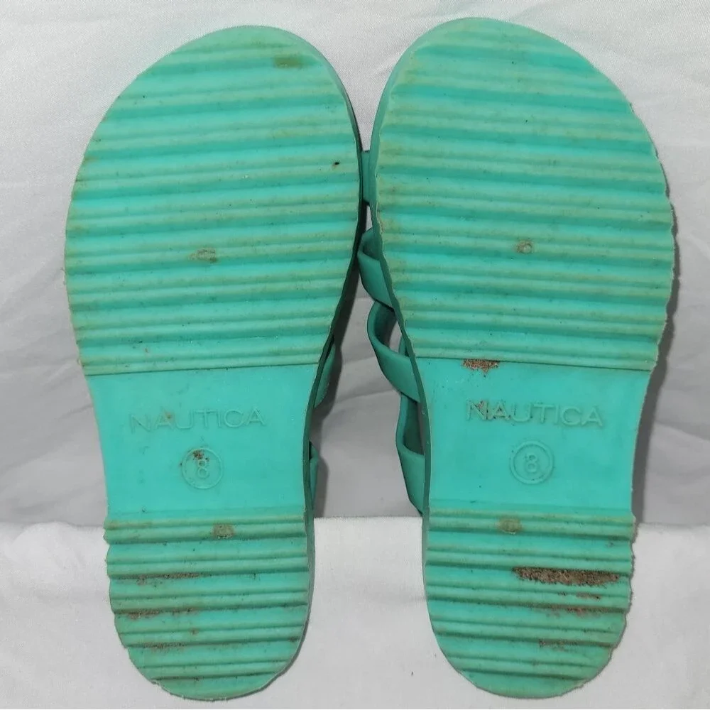 Nautica size 8 toddler girl blue green jelly water play sandals